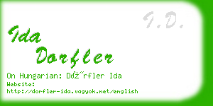 ida dorfler business card